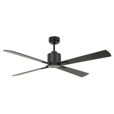 a black ceiling fan on a white background