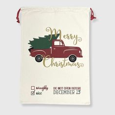 ILTEX Apparel Santa Sack - Christmas Truck Christmas Present Bags, Christmas Gift Sack, Personalised Christmas Sack, Christmas Treats Boxes, Santa Sacks, Personalised Santa Sacks, Santa Bags, Gift Sack, Christmas Sack