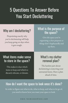 five questions to answer before you start decluttering what is the purpose of the space?