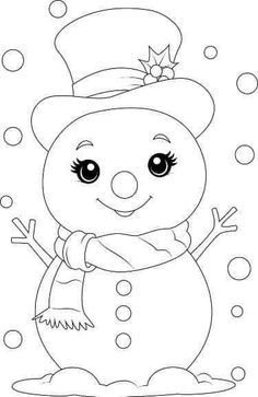 a snowman with a hat and scarf