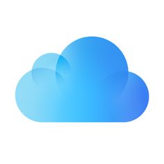 a blue cloud icon on a white background