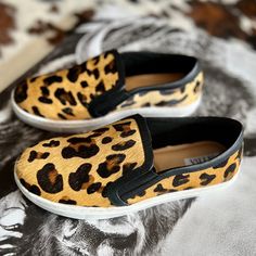 By Myra Give your feet some style with these classic leopard hair on hide leather flat sneakers. They'll be your go-to pick for casual office days, shopping, or dress them up for a night on the town. True to size, if between sizes size down Spring Leopard Print Slip-on Sneakers, Leopard Print Leather Slip-on Sneakers, Trendy Leopard Print Leather Sneakers, Leopard Hair, Casual Office, On Sneakers, Office Casual, Flat Sneakers, Leather Flats