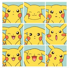 the different faces of pikachu