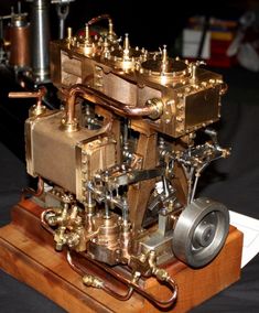 an old fashioned engine on display in a museum