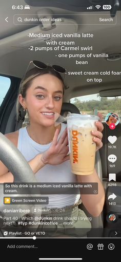 Dunkin Donuts Iced Coffee Recipe, Best Dunkin Donuts Drinks, Dunkin Donuts Coffee Drinks, Dunkin Iced Coffee, Coffee Orders, Dunkin Donuts Iced Coffee, Cold Starbucks Drinks, Starbucks Orders, Secret Starbucks Recipes