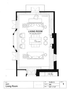 a floor plan for a living room and kitchen