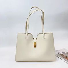 High-Quality Leather Tote Bags for Women - Fashionable Handheld & Shoulder Bag Options Classic White Shoulder Bag With Turn-lock Closure, White Shoulder Bag With Metal Hardware For Office, Leather Cream Bags With Turn-lock Closure, Cream Leather Bag With Turn-lock Closure, Beige Leather Shoulder Bag With Hasp Closure, White Soft Leather Shoulder Bag For Business, Elegant Beige Shoulder Bag With Metal Hardware, Elegant Cream Shoulder Bag With Metal Hardware, Cream Leather Shoulder Bag For Work