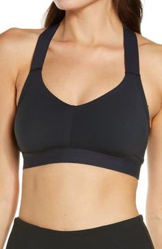 This racerback bralette with darted cups that give lift and shape without padding is perfect for working up a sweat. 76% nylon, 24% spandex Hand wash, dry flat Imported Bralette, Sports Bra, Hand Wash, Nordstrom, Spandex, Bra, Black