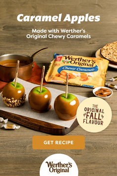 caramel apples made with werther's original chewy caramels