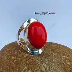 Red Coral Ring-Handmade Silver Ring-925 Sterling Silver Ring-Oval Coral Ring-Gift for her-April Birthstone-Promise Ring About gemstones-Coral gemstone is the best gemstone to energies the individual and imparts courage and enthusiasm to overcome all obstacles.It helps in overcoming lethargic attitude of an individual. It is an excellent stone for people in army,defence,police ,doctor,scientist and businessman assisting them in making logical conclusion. This red colour stone gives energy, vigor Adjustable Red Oval Ring, Adjustable Oval Red Ring, Red Sterling Silver Oval Cabochon Jewelry, Sterling Silver Oval Cabochon Ruby Ring Gift, Handmade Oval Cabochon Ruby Ring For Anniversary, Handmade Oval Ruby Ring Gift, Red Sterling Silver Oval Cabochon Ring, Unique Handmade Oval Ruby Ring, Handmade Adjustable Oval Ruby Ring