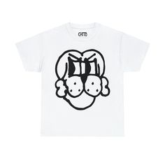 a white t - shirt with an image of a clown's face on it