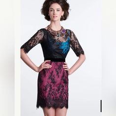 Msrp $288 Goth Lace Party Y2k Black Lace Overlay Dress, Lace Overlay Dress, Va Va Voom, Tracy Reese, Overlay Dress, Lace Sheath Dress, Size 12 Dress, Anthropologie Dress, Lace Overlay