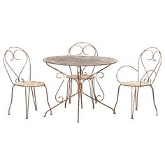 circa 1940 Large French Bistro Table & Chairs Patio Set sku 1846 Table W97 x D97 x H72 cm Weight 12 kg Chairs W42 x D41 x H86 cm Weight 4kg each chair French Country Patio, Iron Bistro Set, French Bistro Table, Parlor Chair, 3 Piece Bistro Set, Dinette Tables, Table Chairs, French Bistro, Bistro Set