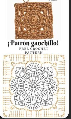 a crochet pattern with the words patron cancillo