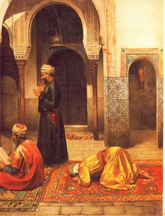 a painting of two men sitting on the floor