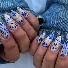 FREE SHIPPING ON ORDERS $9.95+ Buy 3 Get 1 More Free CODE: 4YOU Buy 5 Get 5 More Free CODE: 5FREE Evil Eye Nails, Short Fake Nails, Her Nails, Stick On Nails, Minimalist Nails, Chrome Nails, Nail Kit, Blue Nails, Nail Stickers