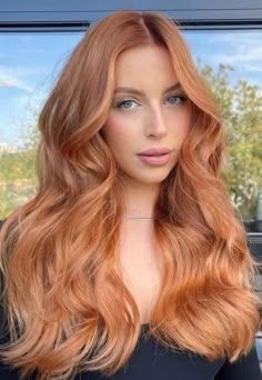 Hair Colour For Green Eyes, Red Balayage Hair, Copper Blonde Hair, Balayage Blond, Red Balayage, Strawberry Blonde Hair Color, Red Hair Inspo, Ginger Hair Color, Red To Blonde