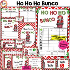 the printable christmas bunco game with santa clause on it and other activities to play