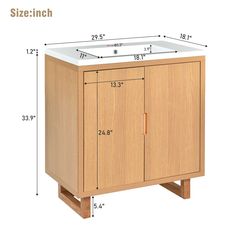 an image of a sink cabinet with measurements