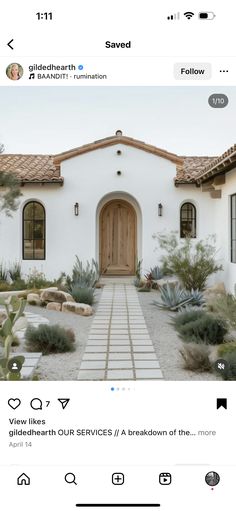 an instagram page with a house and landscaping