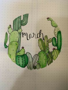 a drawing of a cactus with the word meroh written in cursive writing