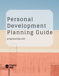 a sign that says personal development planning guide on the side of a building with a blue sky in the background