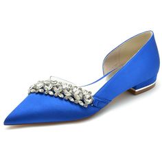 Shop Royal Blue Rhinestone Embellished Clear Satin D'orsay Flats Shoes For Wedding color Royal Blue for Dancing Club, Going out, Night Club, Party, Wedding, Work with worldwide Free shipping & Free return. Blue Rhinestone Wedding Shoes For Formal Occasions, Blue Rhinestone Wedding Shoes, Blue Rhinestone Wedding Heels, Blue Wedding Shoes With Rhinestones, Blue Flat Heel Wedding Shoes, Blue Embellished Wedding Shoes For Evening, Blue Embellished Evening Wedding Shoes, Elegant Blue Wedding Shoes With Crystals, Wedding Color Royal Blue