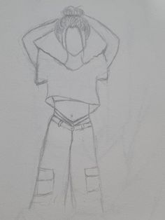 a drawing of a person with their hands on their hips