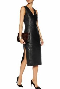 Top Seller for Womens Black Leather Dress Genuine Lambskin Evening Cocktail Ladies Dress - 004, New Women's Clothing Leather Dress Women, Black Leather Dresses, Dress Leather, Black Women Fashion, Genuine Leather Jackets, Leather Dresses, Leather Outfit, Women Leather, Leather Dress