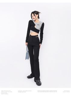 Applicable age: 18-24 years old Size: S M L style: wild Women's trousers waist height: high waist Color classification: Black black second batch Item number: X21K4528 Season of the Year: Spring 2022 Thickness: Regular Clothing style details: hollow Length: trousers Women's trousers type: Weave pants Material composition: polyester fiber Black Cropped Bottoms For Party, Trendy Black Straight Pants, Cropped Black Bottoms For Party, Black Cropped Pants For Spring, Black Cropped Bottoms For Spring, Black Cropped Pants For Work, Casual Cropped Black Bottoms, Trendy Cropped Pants For Night Out, Cropped Black Pants For Work