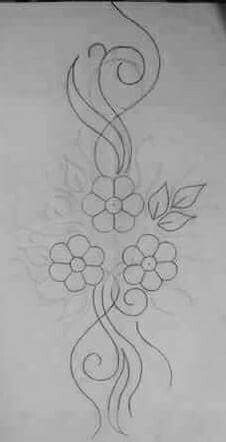 a drawing of flowers and vines on a sheet of paper