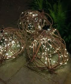 some lights that are sitting on the ground