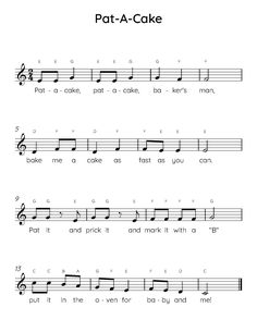 sheet music with the words pot - a - cake on it