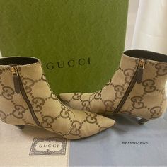 Authentic Gucci Ankle Boots, Gucci In Colaboration With Balenciaga, Gg Monogrammed Leather, Zipper Closure, Excellent Condicion, Come With Dust Bag, Replacement Tap And Box Gucci Designer Ankle Boots, Gucci Brown Ankle Boots, Designer Gucci Ankle Boots, Designer Beige Ankle Boots, Designer Beige High Heel Boots, Designer Beige Formal Boots, Designer Beige Boots For Formal Occasions, Designer Gucci Boots With Branded Insole, Designer Gucci Boots