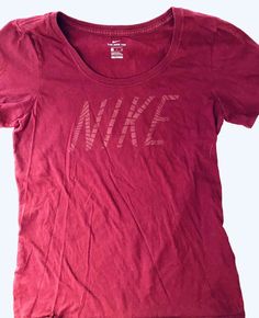 Nike Tee Athletic Cut Size Small Women's Top Short Sleeve Burgundy. Please look at all photos and descriptions before purchasing. Ask any questions needed and we will answer at the soonest time. ALL SALES ARE FINAL! Prompt payment required at purchase to ensure fastest delivery. Combined shipping is not offered. We ship with care & very promptly. Tracking Number will be provided for every shipment and can be found posted on eBay. We sell a variety of items. We are not experts on any of the items Nike Sports Fan T-shirt With Short Sleeves, Nike Everyday Short Sleeve T-shirt, Nike Relaxed Fit Workout T-shirt, Cheap Red Nike T-shirt, Affordable Red Nike T-shirt, Nike Tees, Short Sleeves Tops, Nike, Mens Tshirts