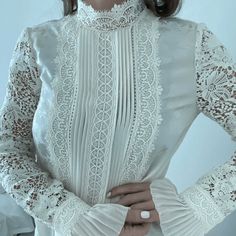 Erdem X H&M Cream Silk And Lace Blouse, Size 8. Shipped With Usps Priority Mail. Silk And Lace, Vintage Cowgirl, Cream Silk, Lace Blouse, Priority Mail, H&m, Top Blouse, Blouses, Womens Tops