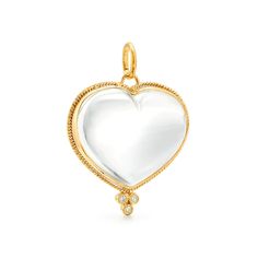 18K ROCK CRYSTAL HEART PENDANT Diamond Angel, Crystal Centerpieces, Moon Bracelet, Crystal Heart Pendant, Heart Pendants, Mini Earrings, Circle Monogram, Crystal Diamond, Natural Rock