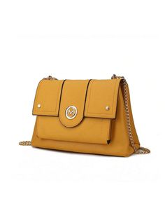 Our Eden Shoulder bag is crafted from smooth vegan leather. You will love this style, designed in a softly structured silhouette, with gold-tone embellishments. This shoulder bag is spacious enough to hold all your daily essentials-flap closure with magnetic snaps.  Open the flap to reveal a fully lined interior with slip pockets and a wall-zippered pocket. The interior is completed with a center zip compartment. The exterior features a front slip pocket and back zippered pocket to keep all your Gold Satchel Shoulder Bag With Magnetic Closure, Gold Flap Shoulder Bag For Travel, Yellow Satchel Flap Bag With Detachable Strap, Yellow Shoulder Flap Bag With Detachable Strap, Gold Crossbody Shoulder Bag With Magnetic Closure, Gold Flap Bag For Travel, Gold Tote Flap Bag For Daily Use, Yellow Clutch Shoulder Bag With Removable Pouch, Gold Satchel Bag With Magnetic Closure