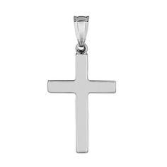 This 14K white gold traditional cross is the perfect way to honor your religion. A classic gift for any religious occasion with gorgeous golden tones in simple and statement designs.The simple look makes it perfect for everyday wear, whether on its own or layered with other delicate necklaces.14Kt White Gold30MM or 1 1 Classic Sterling Silver Cross Charm, Classic Polished Crucifix Cross Necklace, White Gold Cross Pendant For First Communion, White Gold Cross Pendant Necklace For First Communion, Classic Cross Pendant Jewelry For First Communion, White Cross Necklace For First Communion, Classic Crucifix Jewelry For First Communion, Classic Sterling Silver Cross Necklace, Classic White Gold Cross Jewelry And Charms