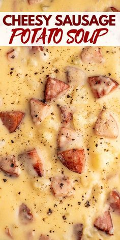 this cheesy sausage potato soup is an easy and delicious side dish for any meal