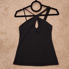 Express, Evening Tank Top, Criss Cross Straps, Peep Hole In Front, Double Lined In Front, Cotton & Spandex Outside, Polyester Lining, Black, Xs, New Chic Tops With Crisscross Straps For Night Out, Elegant Black Halter Top With Crisscross Straps, Elegant Tops With Crisscross Straps And Stretch, Elegant Summer Tops With Crisscross Straps, Sleeveless Party Tops With Crisscross Straps, Black Tank Top With Crisscross Straps For Spring, Sleeveless Tops With Crisscross Straps For Night Out, Elegant Fitted Tops With Crisscross Straps, Black Tops With Crisscross Straps For Spring