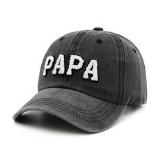 PRICES MAY VARY. Adjustable Fit: With an adjustable strap with metal buckle at the back, this papa baseball cap can be easily adjusted to fit any daddy head size, providing a comfortable and secure fit Great Christmas Gift Idea: Looking for the perfect dad gift for your dad or husband? Our PAPA Hat is an ideal gift choice for Father's Day, birthdays, anniversaries, or any occasion to show your appreciation and love Embroidered Design: The hat features a stylish and intricate embroidery of "PAPA" Adjustable Black Trucker Hat For Father's Day, Black Adjustable Hat, Dad Hat With Letter Print For Outdoor, Outdoor Dad Hat With Letter Print And Curved Bill, Father's Day Casual Adjustable Snapback Hat, Black Baseball Cap With Curved Brim For Father’s Day, Adjustable Flat Bill Dad Hat For Father's Day, Black Baseball Cap With Curved Brim For Father's Day, Adjustable Snapback Hat With Curved Brim For Father's Day