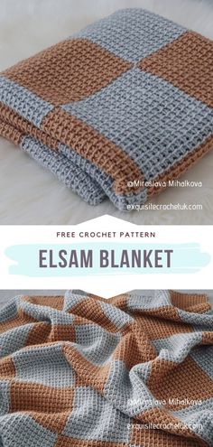 an easy crocheted blanket is shown with the text, free crochet pattern