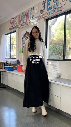 pamela teacher outfits 🕊️ on Instagram "i love comfy cosy “feels Modest Outfits Winter, Comfy Teacher Outfits, Simple Teacher Outfits, Church Outfit Winter, Teacher Outfits Dresses, Young Teacher Outfits, Art Teacher Outfits, Modest Church Outfits, Winter Teacher Outfits