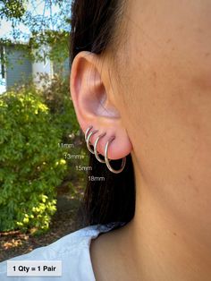 Item Details: This is for 1 Pair (= 2 Pieces). Size:  * 11mm (extra small) * 13mm (small)  * 15mm (medium) * 18mm (large) Item Details: The earrings are for 1 PAIR and only come in the CLIP-ON version for NON-PIERCED ears. These stainless steel clip-on hoop earrings use a spring closure and look very realistic (like pierced earrings). Gold Version: https://clipsody.etsy.com/listing/1427933739 Rose Gold Version: https://clipsody.etsy.com/listing/1564368041 US customers: Receive FREE US shipping b Minimalist Small Hoop Clip-on Jewelry, Minimalist Clip-on Small Hoop Jewelry, Minimalist Hoop Cartilage Earrings, Classic Adjustable Hoop Cartilage Earrings, Classic Adjustable Nickel Free Cartilage Earrings, Classic Adjustable Nickel-free Cartilage Earrings, Minimalist Huggie Clip-on Earrings For Gift, Minimalist Huggie Clip-on Earrings As Gift, Adjustable Clip-on Small Hoop Earrings