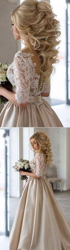 two pictures of a woman in a dress with long hair and flowers on her head