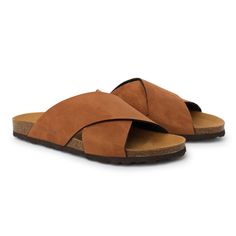 Alacant Vegan Suede Slide Cork Sandal - Caramel Brown Vegan Heels, Summer Slides, Orthopedic Sandals, Vegan Sandals, Slides For Women, Suede Slides, Cork Sandals, Chic Sandals, Caramel Brown