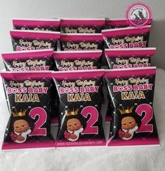 12 bags of boss baby kava 2 chocolates for sale on a table top