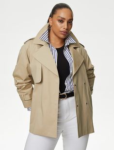 Buy Cotton Rich Short Trench Coat online at best price – at Marks & Spencer Short Trench Coat, Stylish Blazer, Boys School Uniform, Style Steal, Rich Fabric, Neutral Outfit, Boys Coat, Winter Tops, Socks And Tights