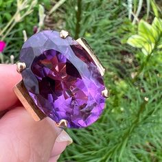 This Is Absolutely Beautiful Vintage 1970’s Solid Chunky Ring With A Stunning Color Huge Oval Amethyst . The Ring Is Made Of Solid 14k Yellow Gold ( Stamped And Tested). I Do Not Have A Carat Weight For The Stone, Sorry, But The Oval Amethyst Is Approx. 22.5 X15.5 Mm In Size. Shipping To Continental Us Only, No Third Party Addresses , Only To Your Registered Ebay Address. All Pictures Are Part Of Description. Unique , Stunning Ring !!! Oval Amethyst Collectible Ring, Luxury Oval Amethyst Collectible Ring, Luxury Oval Amethyst Jewelry, Collectible Oval Amethyst Ring In 14k Gold, Oval Amethyst Gemstones For Formal Occasions, Oval Amethyst Jewelry Collectible, Formal Oval Amethyst Gemstones, Timeless Oval Purple Amethyst Ring, Timeless Purple Oval Amethyst Ring